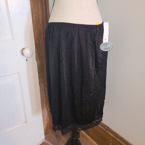 NWT Wonder Maid Vintage Black Half Slip Lace Nylon Size 1X Lingerie